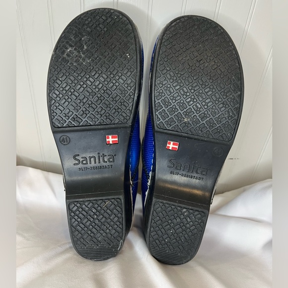 Sanita Professional Clogs Blue Patent Leather Size 10 - Picture 5 of 9